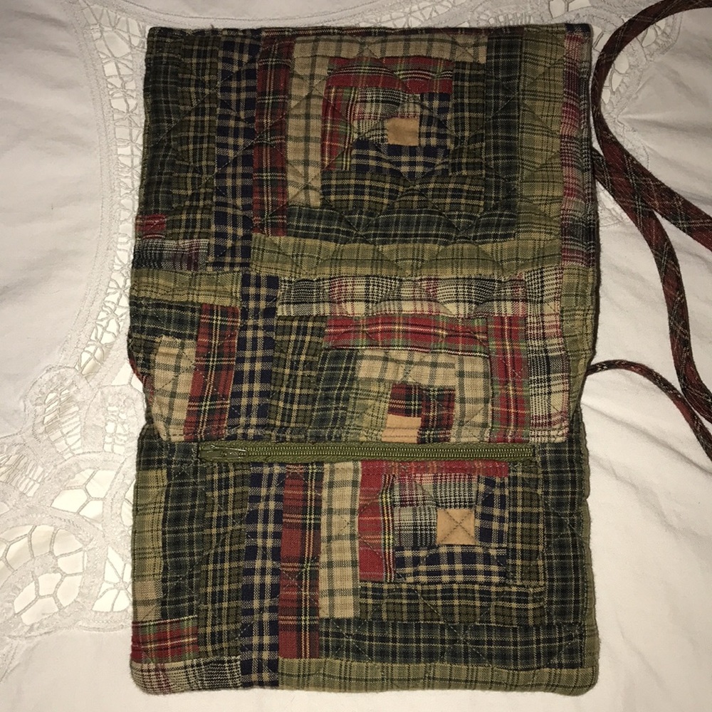 Victorian Heart quilted plaid Crossbody Purse - Picture 4 of 11